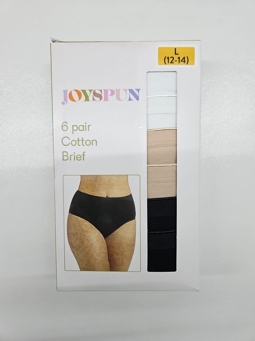 Joyspun Woman's Brief Cotton Size Large Multicolor 6-pack New